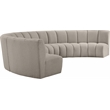Maklaine Contemporary Brown Boucle Fabric 6pc. Modular Sectional