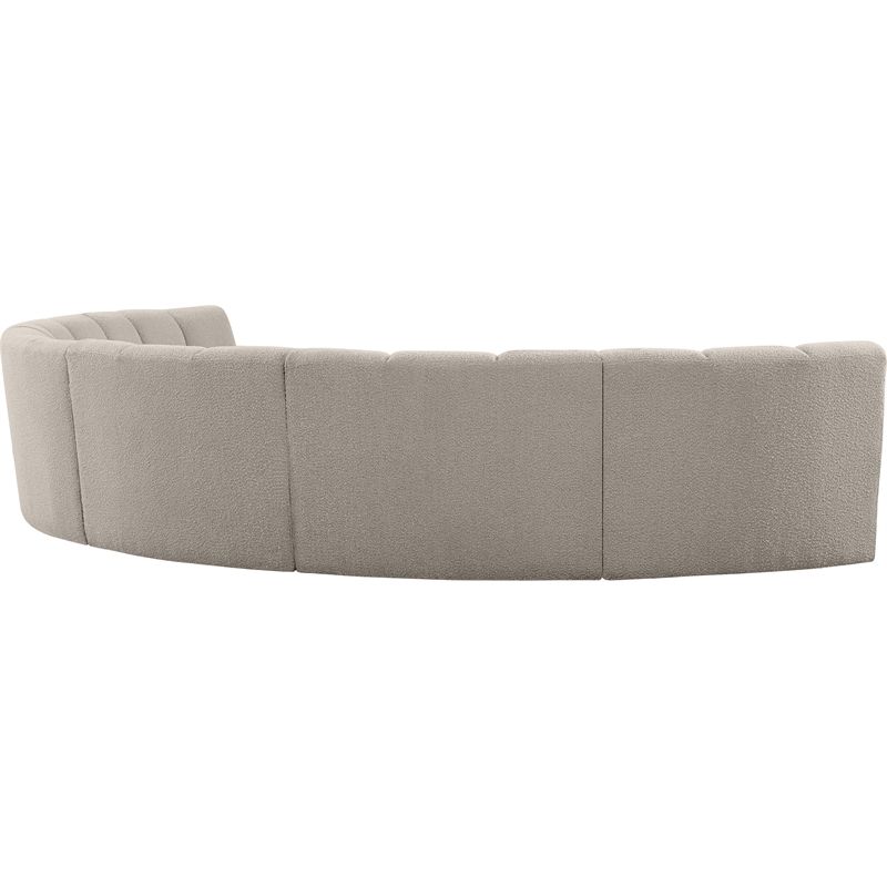 Maklaine Contemporary Brown Boucle Fabric 6pc. Modular Sectional