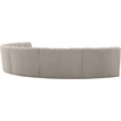 Maklaine Contemporary Brown Boucle Fabric 6pc. Modular Sectional