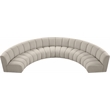 Maklaine Contemporary Brown Boucle Fabric 6pc. Modular Sectional
