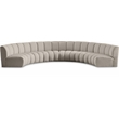 Maklaine Contemporary Brown Boucle Fabric 6pc. Modular Sectional
