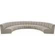 Maklaine Contemporary Brown Boucle Fabric 7pc. Modular Sectional