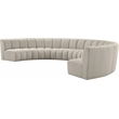 Maklaine Contemporary Brown Boucle Fabric 7pc. Modular Sectional