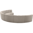 Maklaine Contemporary Brown Boucle Fabric 7pc. Modular Sectional