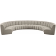 Maklaine Contemporary Brown Boucle Fabric 8pc. Modular Sectional