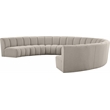 Maklaine Contemporary Brown Boucle Fabric 8pc. Modular Sectional