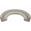 Maklaine Contemporary Brown Boucle Fabric 8pc. Modular Sectional