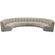 Maklaine Contemporary Brown Boucle Fabric 8pc. Modular Sectional
