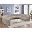 Maklaine Contemporary Brown Boucle Fabric 9pc. Modular Sectional