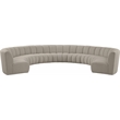 Maklaine Contemporary Brown Boucle Fabric 9pc. Modular Sectional