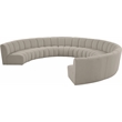 Maklaine Contemporary Brown Boucle Fabric 9pc. Modular Sectional