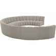 Maklaine Contemporary Brown Boucle Fabric 9pc. Modular Sectional