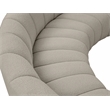 Maklaine Contemporary Brown Boucle Fabric 9pc. Modular Sectional