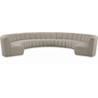 Maklaine Contemporary Brown Boucle Fabric 9pc. Modular Sectional