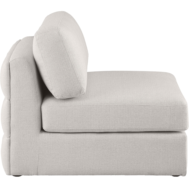 Maklaine Contemporary Beige Durable Linen Textured Fabric Armless
