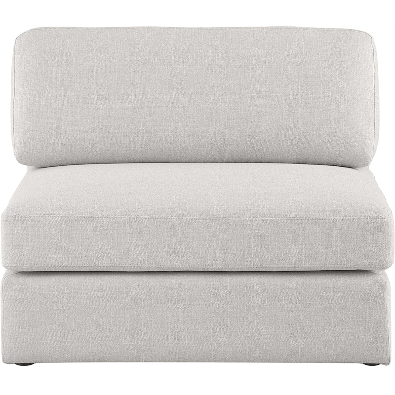 Maklaine Contemporary Beige Durable Linen Textured Fabric Armless