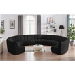 Maklaine Contemporary Black Boucle Fabric 10pc. Modular Sectional