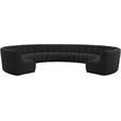 Maklaine Contemporary Black Boucle Fabric 10pc. Modular Sectional