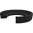 Maklaine Contemporary Black Boucle Fabric 10pc. Modular Sectional