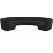 Maklaine Contemporary Black Boucle Fabric 10pc. Modular Sectional