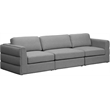 Maklaine Contemporary Grey Durable Linen Textured Fabric Modular Sofa