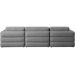 Maklaine Contemporary Grey Durable Linen Textured Fabric Modular Sofa