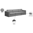 Maklaine Contemporary Grey Durable Linen Textured Fabric Modular Sofa