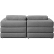 Maklaine Contemporary Grey Durable Linen Textured Fabric Modular Sofa