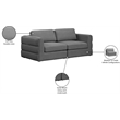 Maklaine Contemporary Grey Durable Linen Textured Fabric Modular Sofa
