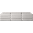 Maklaine Contemporary Beige Durable Linen Textured Fabric Modular Sofa