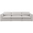 Maklaine Contemporary Beige Durable Linen Textured Fabric Modular Sofa