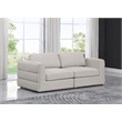 Maklaine Contemporary Beige Durable Linen Textured Fabric Modular Sofa