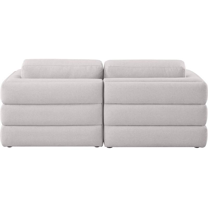 Maklaine Contemporary Beige Durable Linen Textured Fabric Modular Sofa
