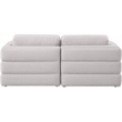 Maklaine Contemporary Beige Durable Linen Textured Fabric Modular Sofa