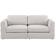 Maklaine Contemporary Beige Durable Linen Textured Fabric Modular Sofa