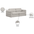 Maklaine Contemporary Beige Durable Linen Textured Fabric Modular Sofa