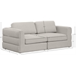 Maklaine Contemporary Beige Durable Linen Textured Fabric Modular Sofa
