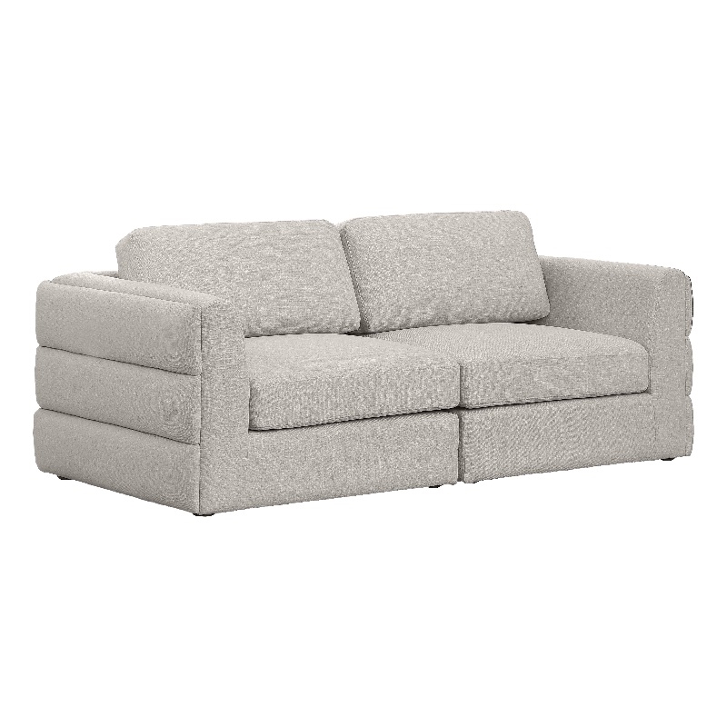 Maklaine Contemporary Beige Durable Linen Textured Fabric Modular Sofa