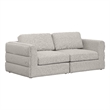 Maklaine Contemporary Beige Durable Linen Textured Fabric Modular Sofa