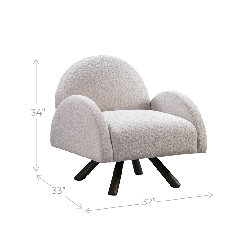 Maklaine Modern Accent Chair with Wood Frame in Beige Finish