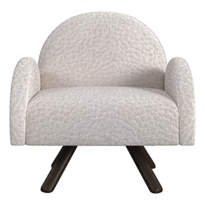 Maklaine Modern Accent Chair with Wood Frame in Beige Finish