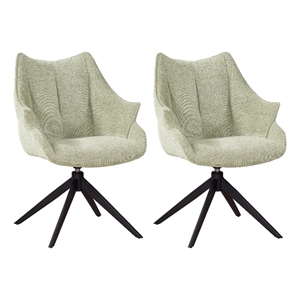 Maklaine Contemporary Upholstered Casual Dining Arm Chair (Set of 2)