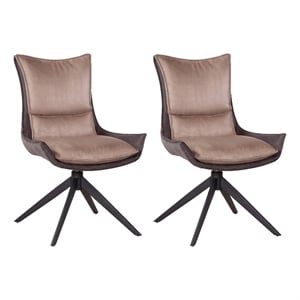 Maklaine Contemporary Upholstered Casual Dining Side Chair (Set of 2)