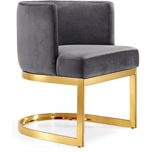 Maklaine Modern Velvet Dining Chair in Grey