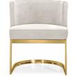 Maklaine Modern Velvet Dining Chair in Cream