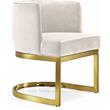 Maklaine Modern Velvet Dining Chair in Cream