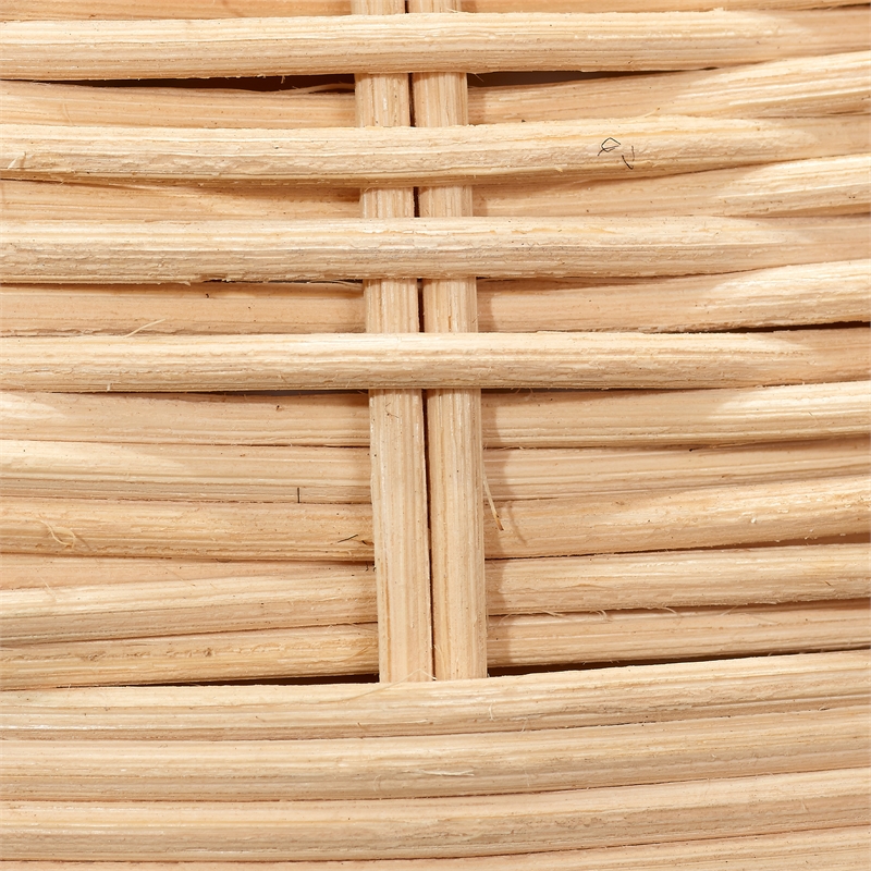 Maklaine 1-Light Rattan & Linen Table Lamp in Natural/White Finish