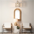 Maklaine 1-Light Rattan & Linen Table Lamp in Natural/White Finish