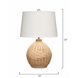 Maklaine 1-Light Rattan & Linen Table Lamp in Natural/White Finish