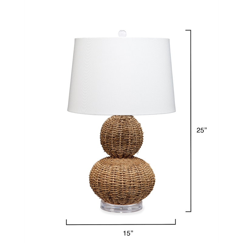 Maklaine Contemporary Hand-woven Rattan Table Lamp in Natural